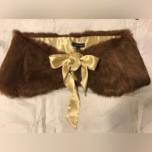 ⚡️FLASH SALE ⚡️BEBE MINK FUR SILK WRAP SHAWL